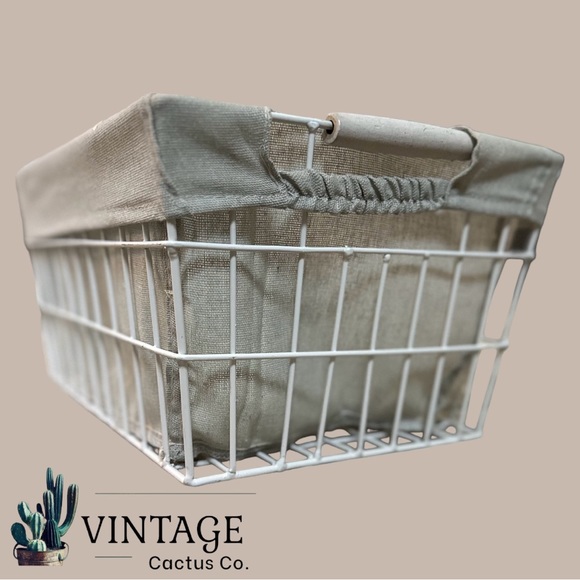 NWT! Rae Dunn Metal “Diapers” Storage Basket w/Fabric Liner NWT - Picture 3 of 8